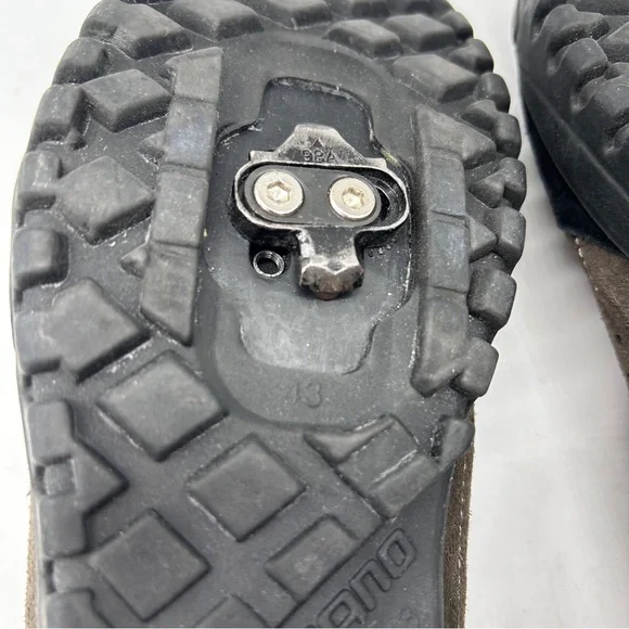 Shimano Spin Shoes SH-MT21 Womens Spinning Brown Black Suede GC - Picture 6 of 16